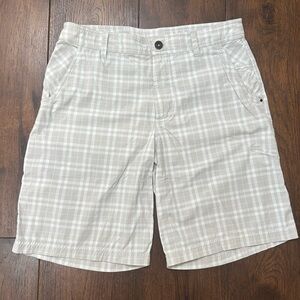 LULULEMON Kahuna Shorts. Men's 34. Plaid Check White/Beige 5 Pocket 10" Inseam
